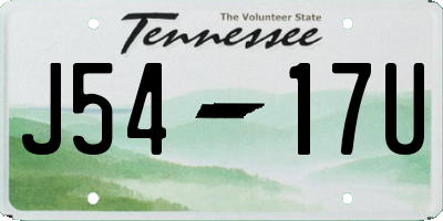 TN license plate J5417U
