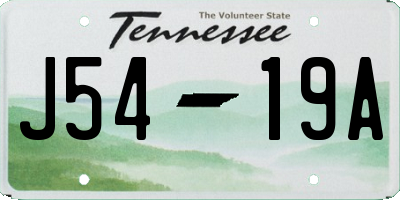 TN license plate J5419A