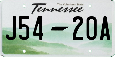 TN license plate J5420A