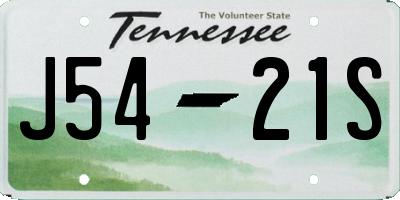 TN license plate J5421S