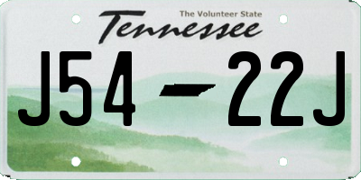 TN license plate J5422J
