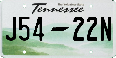 TN license plate J5422N