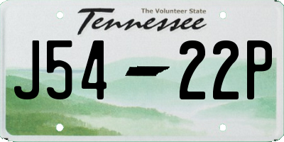 TN license plate J5422P