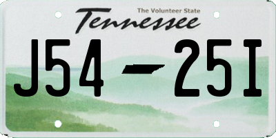 TN license plate J5425I