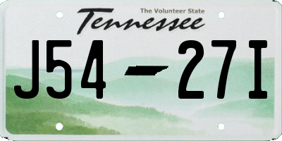 TN license plate J5427I