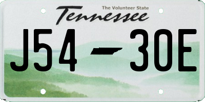 TN license plate J5430E