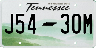 TN license plate J5430M