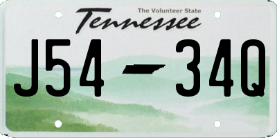 TN license plate J5434Q