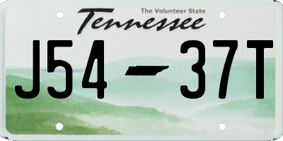 TN license plate J5437T