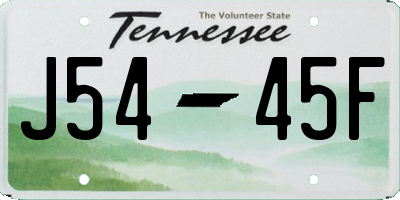 TN license plate J5445F