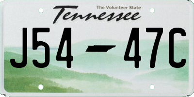 TN license plate J5447C