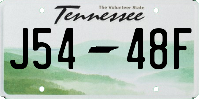 TN license plate J5448F