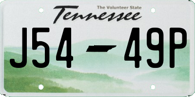 TN license plate J5449P
