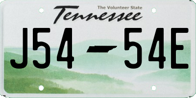 TN license plate J5454E