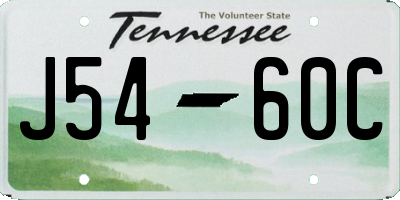 TN license plate J5460C