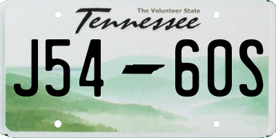 TN license plate J5460S
