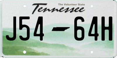 TN license plate J5464H
