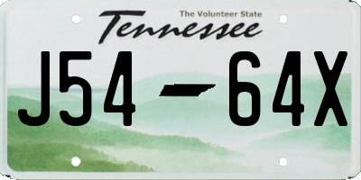 TN license plate J5464X