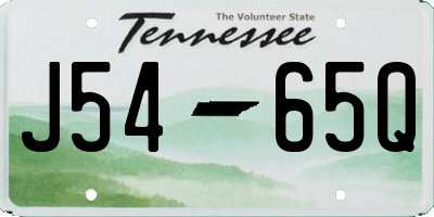 TN license plate J5465Q