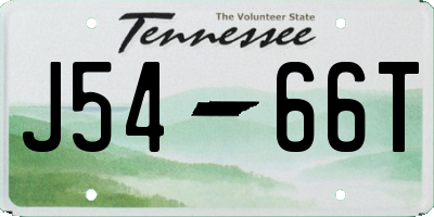 TN license plate J5466T