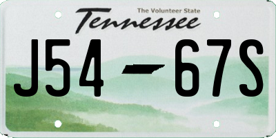 TN license plate J5467S