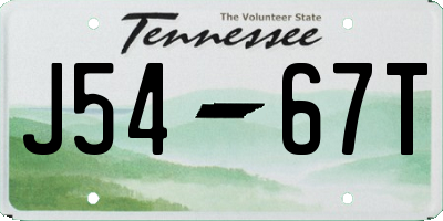 TN license plate J5467T
