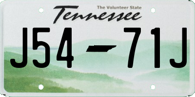 TN license plate J5471J