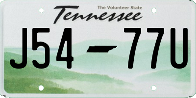 TN license plate J5477U