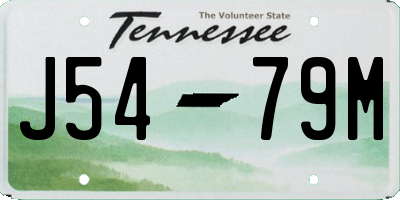 TN license plate J5479M