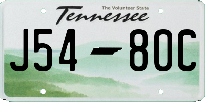 TN license plate J5480C