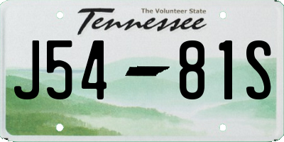 TN license plate J5481S