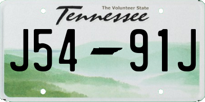 TN license plate J5491J