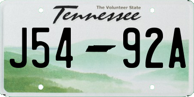 TN license plate J5492A