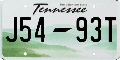 TN license plate J5493T