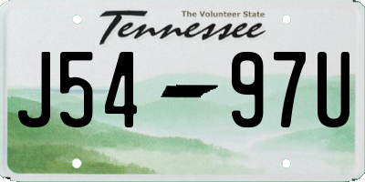 TN license plate J5497U