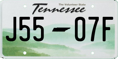 TN license plate J5507F
