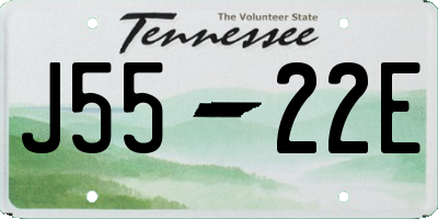 TN license plate J5522E