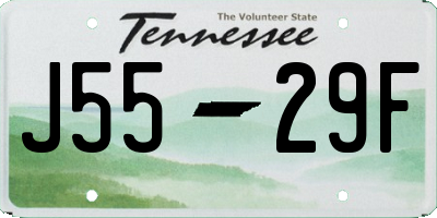 TN license plate J5529F