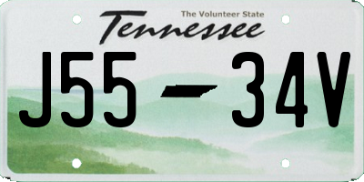 TN license plate J5534V