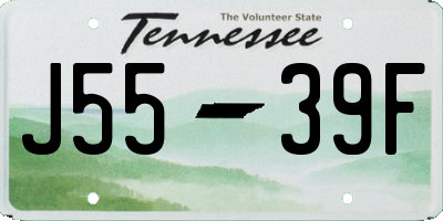 TN license plate J5539F