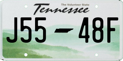 TN license plate J5548F