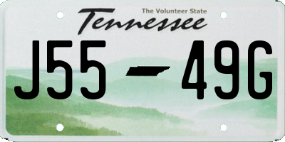 TN license plate J5549G