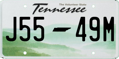 TN license plate J5549M