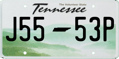 TN license plate J5553P