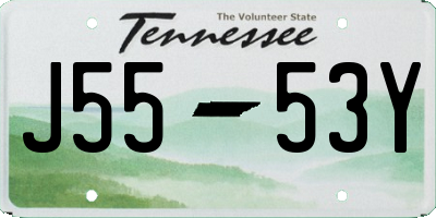 TN license plate J5553Y