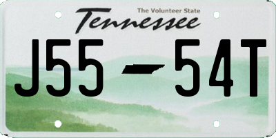 TN license plate J5554T