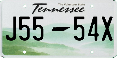 TN license plate J5554X