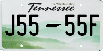 TN license plate J5555F