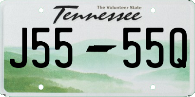 TN license plate J5555Q