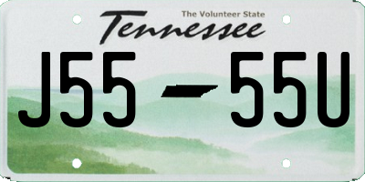 TN license plate J5555U